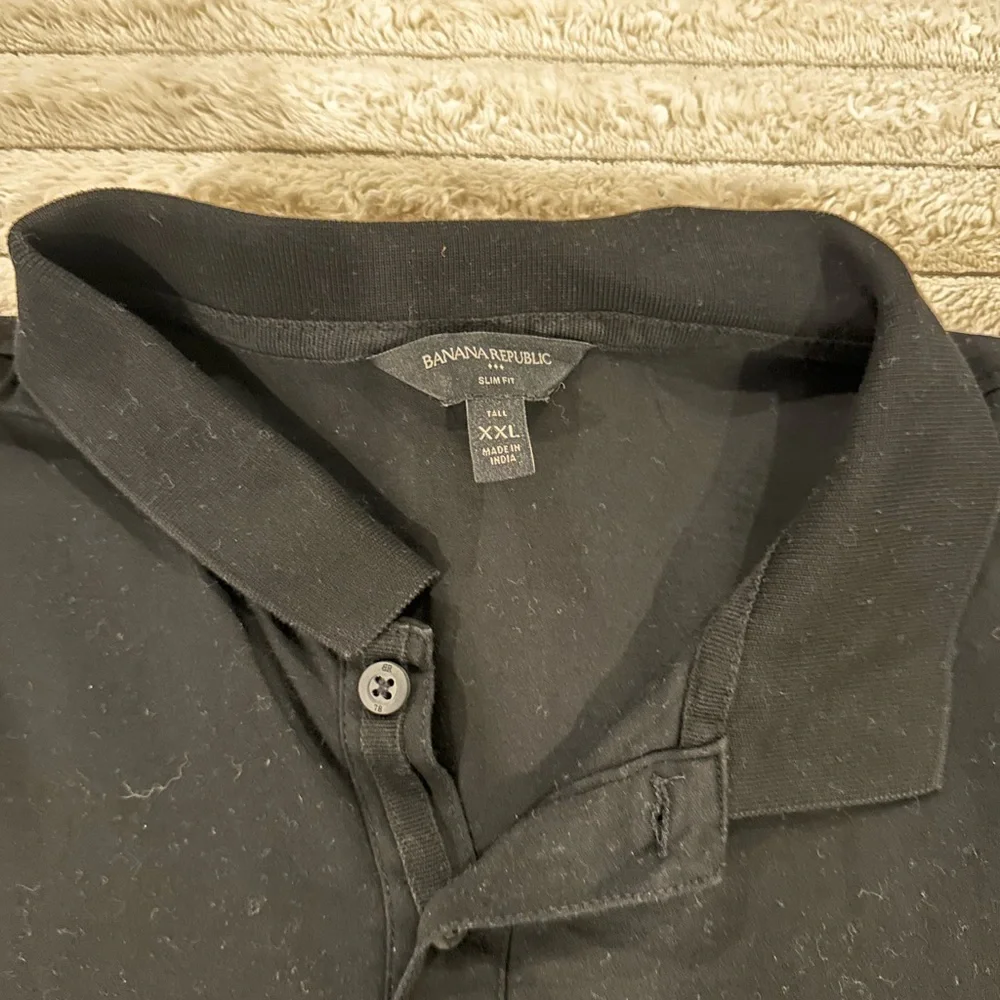 Men's Banana Republic XXL Black Polo Shirt - Picture 3 of 3
